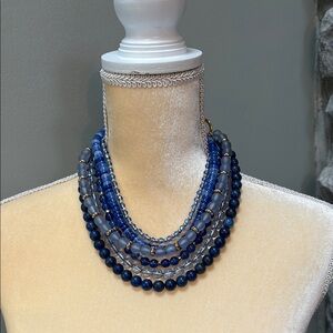 Elegant Blue Multi-Strand Necklace, NWOT